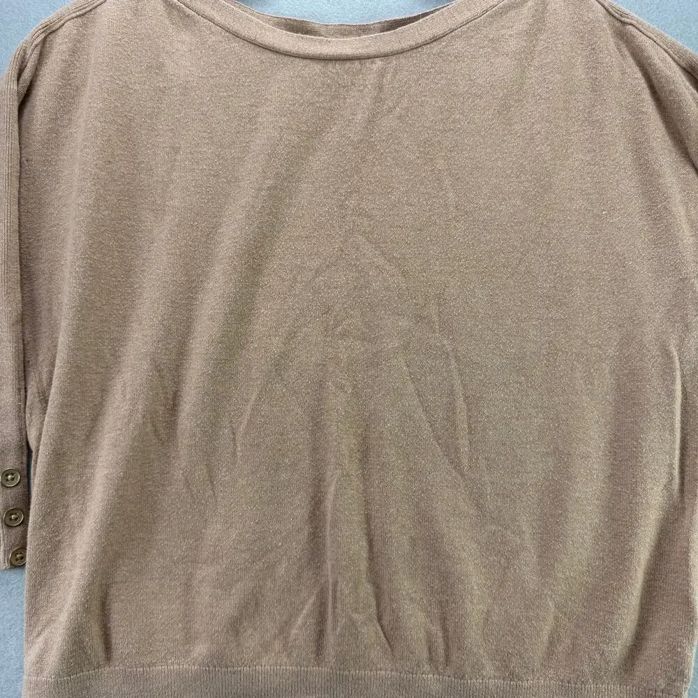 Banana Republic Women’s Tan Long Sleeve Top Petite S Button Cuffs